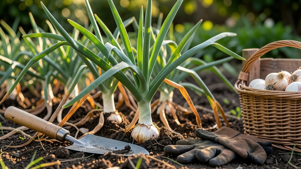 When to Pick Garlic from Garden: Curled Leaves & Brown Stems Signal Peak Flavor