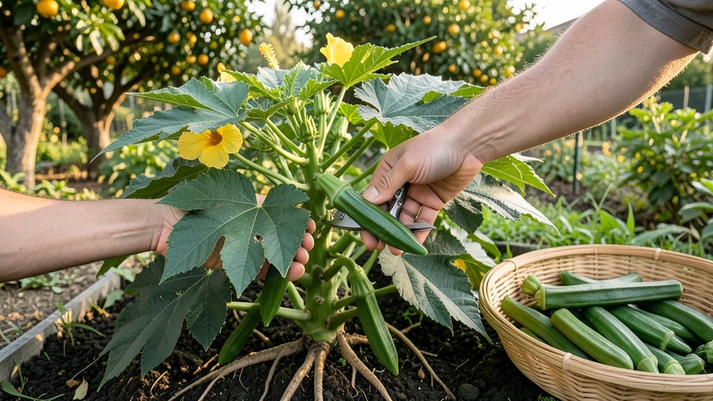 When to Pick Okra From the Garden: Finger-Length Check for Peak Texture
