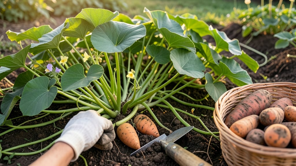 When to Pick Sweet Potatoes From the Garden: Skin Slip Test & Vine Color Shift Guide